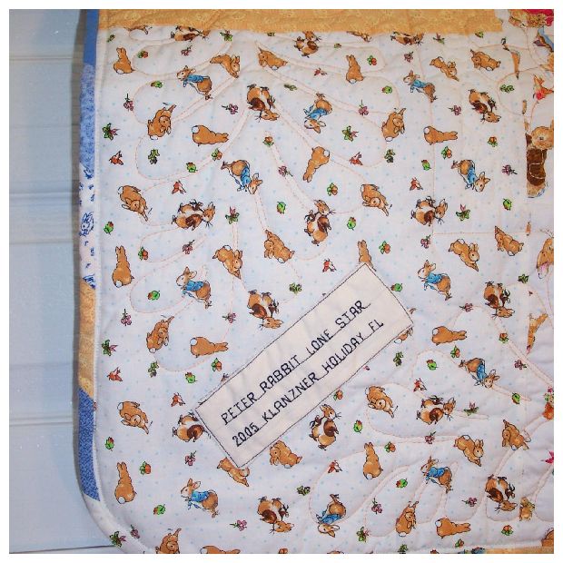scrappy binding and label detail